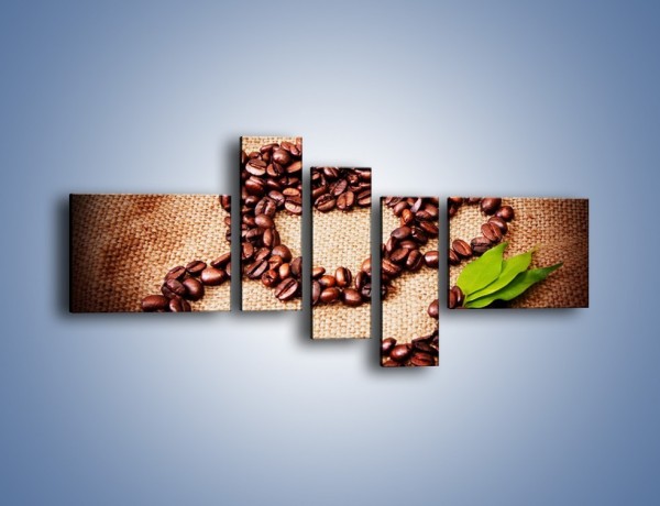 Obraz na płótnie – Wyraźny znak w kawie – pięcioczęściowy JN444W5