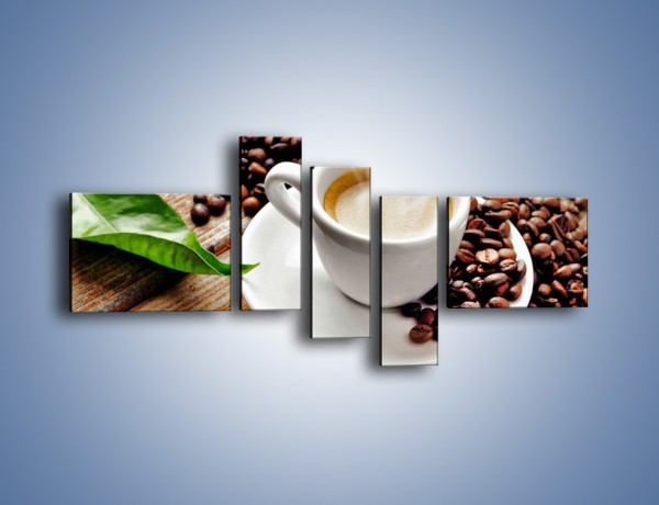 Obraz na płótnie – Letni błysk w filiżance kawy – pięcioczęściowy JN470W5