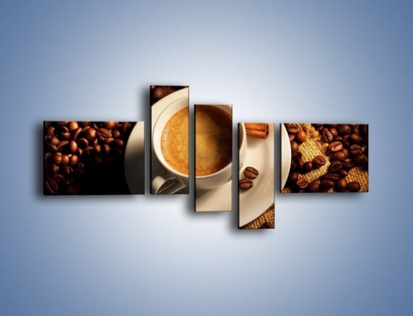 Obraz na płótnie – Tajemnicza historia z odrobiną kawy – pięcioczęściowy JN475W5