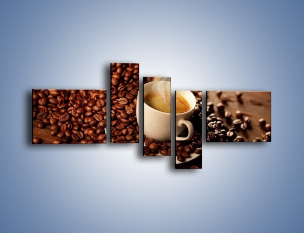 Obraz na płótnie – Zatopione ziarna kawy – pięcioczęściowy JN477W5