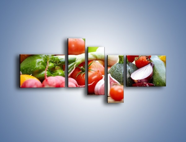 Obraz na płótnie – Warzywne kombinacje na stole – pięcioczęściowy JN481W5