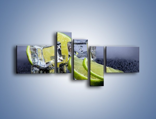 Obraz na płótnie – Plastry limonki o zmroku – pięcioczęściowy JN496W5