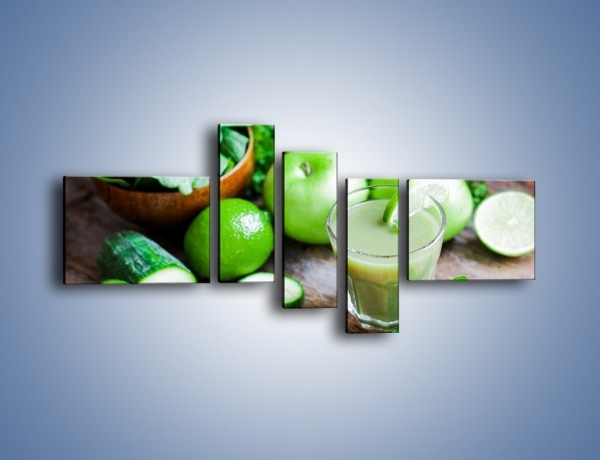 Obraz na płótnie – Koktail pełen zielonego zdrowia – pięcioczęściowy JN545W5