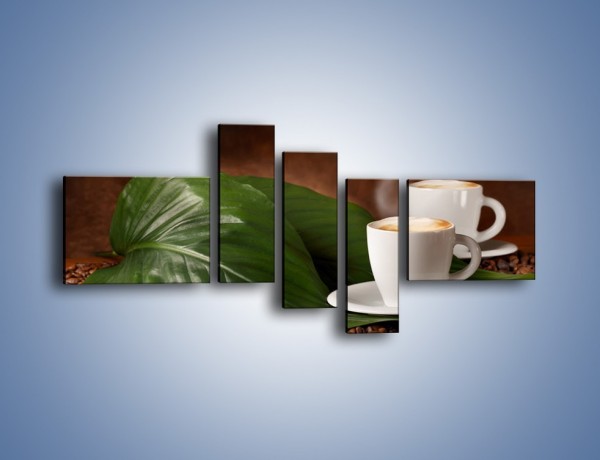 Obraz na płótnie – Kawa na eukaliptusie – pięcioczęściowy JN576W5