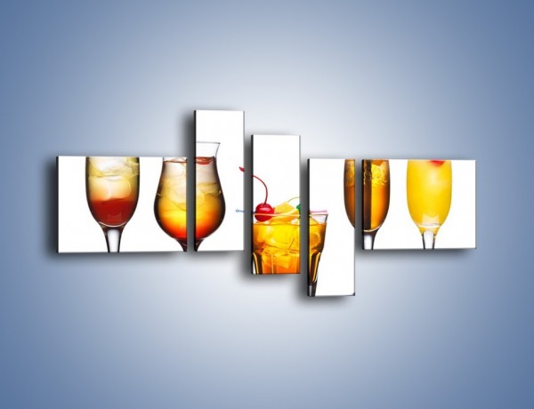 Obraz na płótnie – Drinki o kolorze wschodzącego słońca – pięcioczęściowy JN599W5