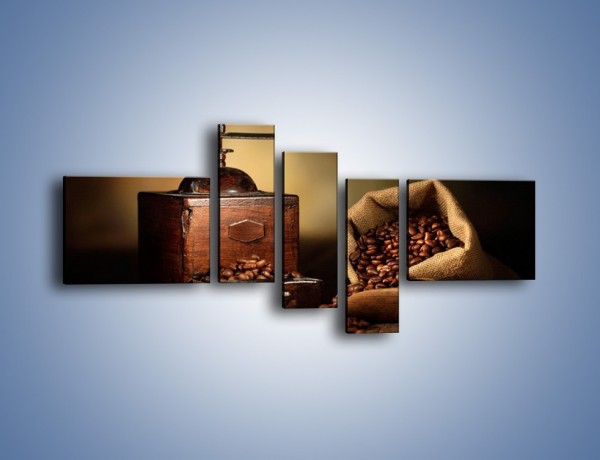 Obraz na płótnie – Młynek do kawy w cieniu – pięcioczęściowy JN627W5