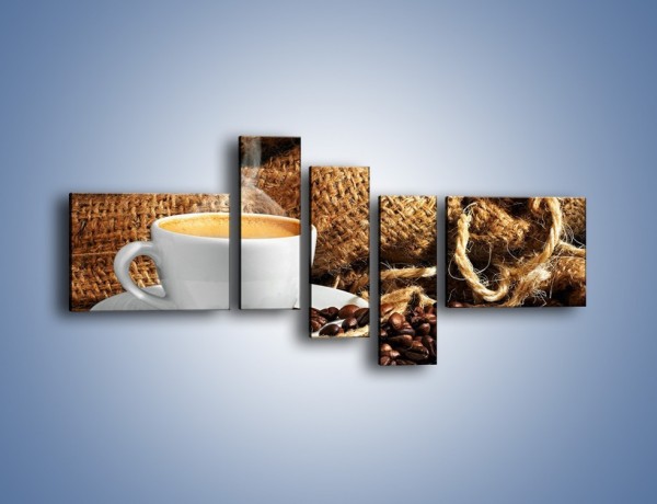 Obraz na płótnie – Upity łyk kawy – pięcioczęściowy JN637W5