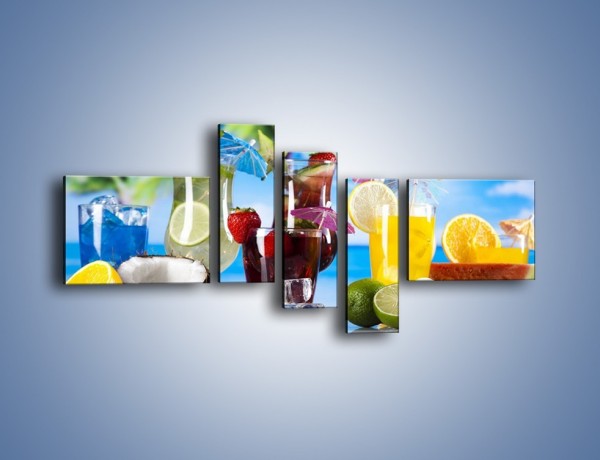 Obraz na płótnie – Drinki z egzotycznych owoców – pięcioczęściowy JN640W5