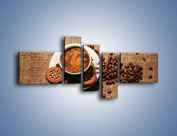 Obraz na płótnie – Kawowe słodkości na deser – pięcioczęściowy JN676W5