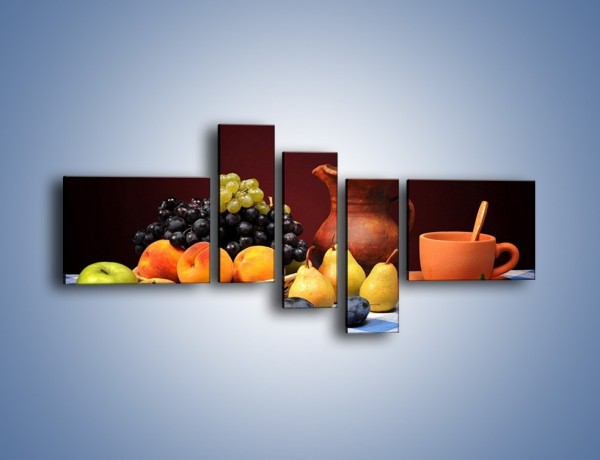 Obraz na płótnie – Stół pełen owocowych darów – pięcioczęściowy JN691W5