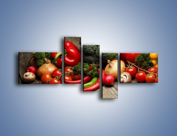 Obraz na płótnie – Warzywa w roli głównej – pięcioczęściowy JN726W5