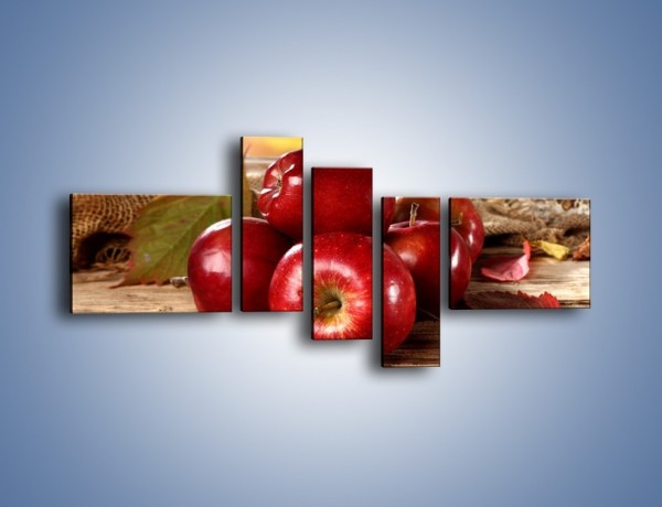 Obraz na płótnie – Dojrzałe jabłka porą jesienną – pięcioczęściowy JN741W5