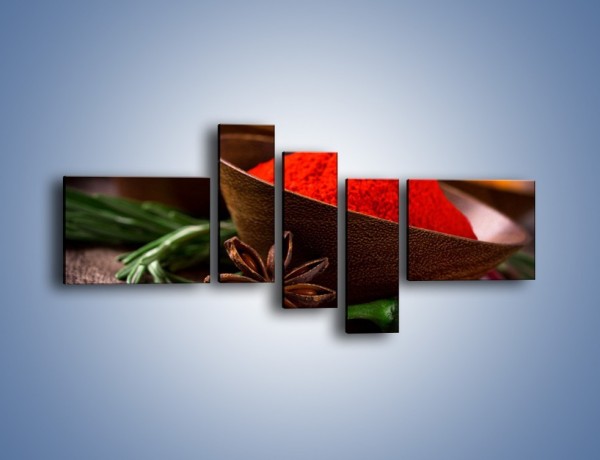 Obraz na płótnie – Kolorowa papryka w proszku – pięcioczęściowy JN744W5
