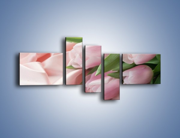 Obraz na płótnie – Odpoczynek tulipanów na atłasie – pięcioczęściowy K050W5