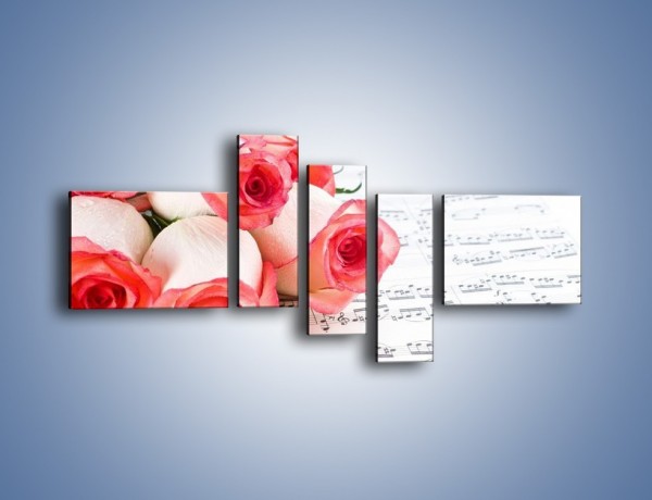 Obraz na płótnie – Najpiękniejsze melodie wśród róż – pięcioczęściowy K377W5