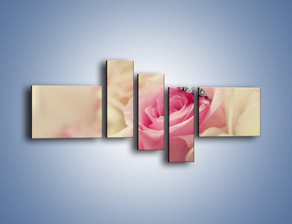Obraz na płótnie – Związek z różą na zawsze – pięcioczęściowy K393W5