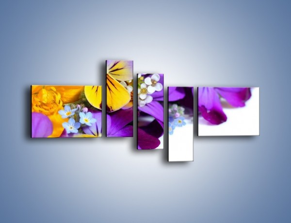 Obraz na płótnie – Ciepłe kolory w kwiatach – pięcioczęściowy K442W5