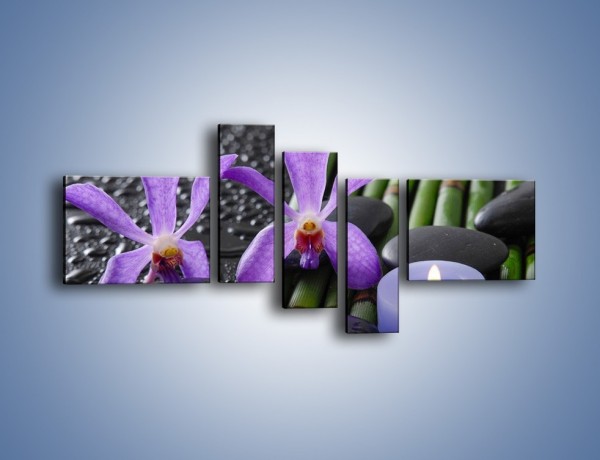 Obraz na płótnie – Mokre fiolety i kwiaty – pięcioczęściowy K880W5