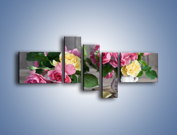 Obraz na płótnie – Róże ścięte nożycami – pięcioczęściowy K992W5