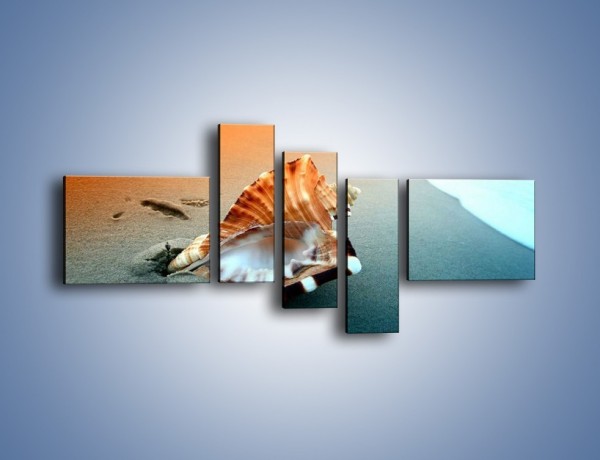 Obraz na płótnie – Szum morza w muszli – pięcioczęściowy KN1217AW5