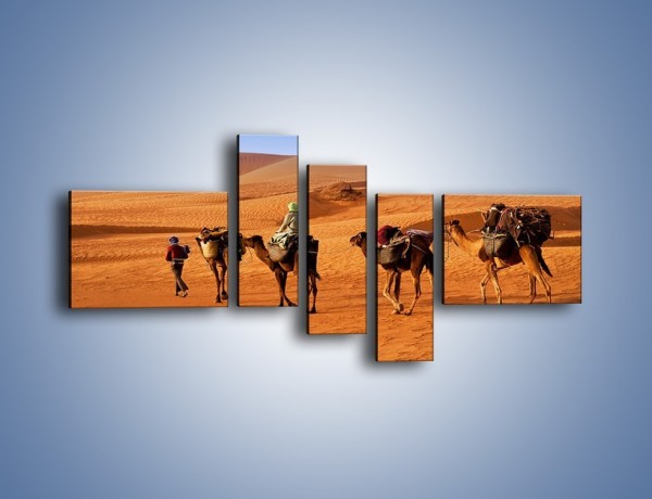 Obraz na płótnie – Idą wielbłądy przez pustynię – pięcioczęściowy KN1237AW5
