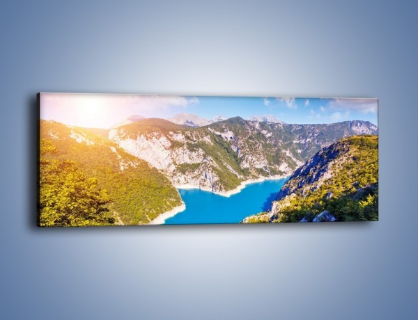 Obraz na płótnie – Góry z lotu ptaka – jednoczęściowy panoramiczny KN145
