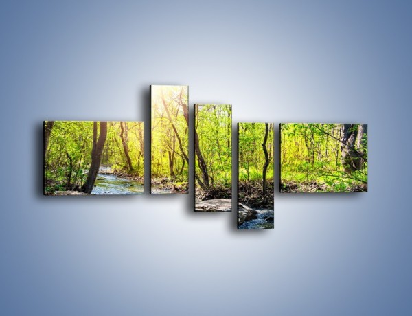 Obraz na płótnie – Opuszczony las wiosną – pięcioczęściowy KN1350AW5