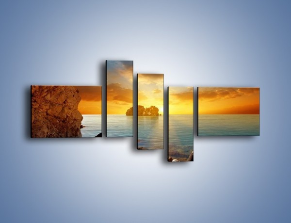 Obraz na płótnie – Spokojne morze i słońce – pięcioczęściowy KN557W5