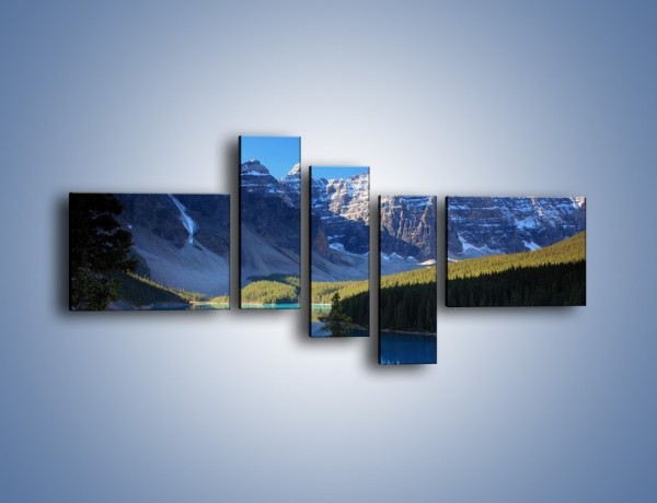 Obraz na płótnie – Wodne lustro i góry – pięcioczęściowy KN731W5