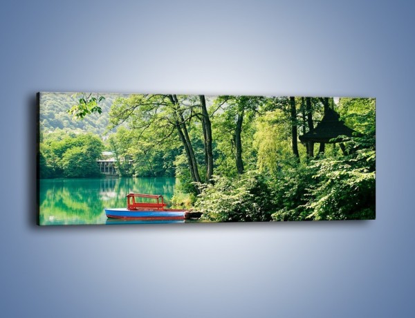 Obraz na płótnie – Wakacje nad jeziorem – jednoczęściowy panoramiczny KN155