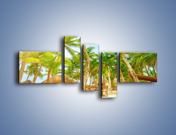 Obraz na płótnie – Słoneczna sjesta pod palmami – pięcioczęściowy KN886W5