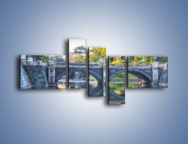 Obraz na płótnie – Kamienny most z okularami – pięcioczęściowy KN899W5