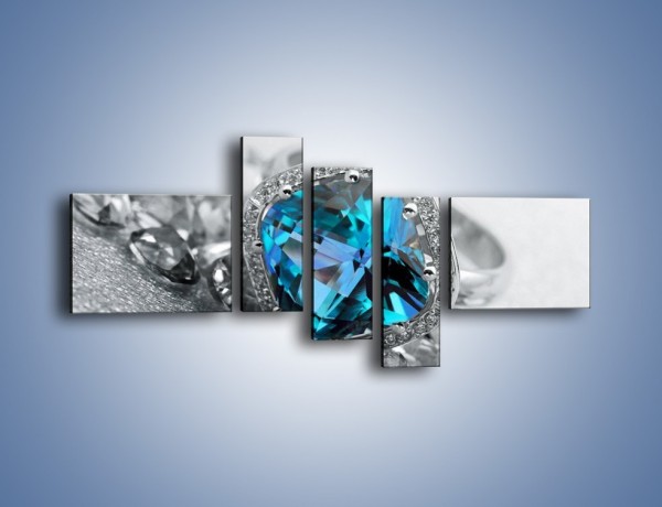 Obraz na płótnie – Rubin i kryształy – pięcioczęściowy O255W5