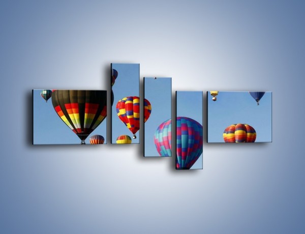 Obraz na płótnie – Kolorowe balony na niebie – pięcioczęściowy TM009W5