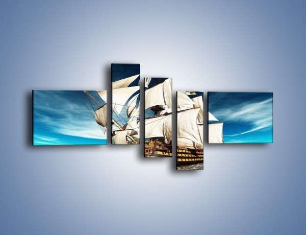 Obraz na płótnie – Statek na morzu – pięcioczęściowy TM020W5