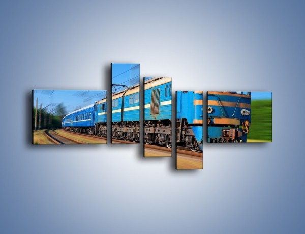 Obraz na płótnie – Pociąg pasażerski w ruchu – pięcioczęściowy TM023W5