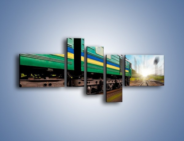 Obraz na płótnie – Pędzący pociąg – pięcioczęściowy TM024W5
