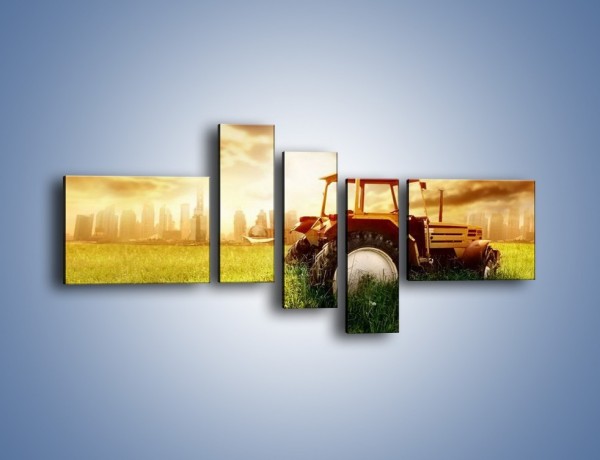 Obraz na płótnie – Traktor w trawie – pięcioczęściowy TM031W5