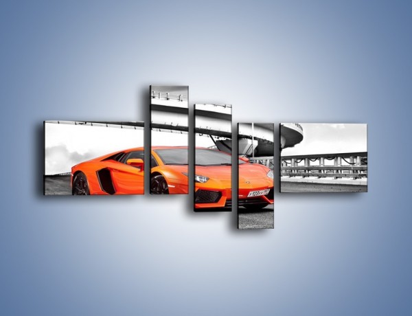 Obraz na płótnie – Lamborghini Aventador na szarym tle – pięcioczęściowy TM237W5