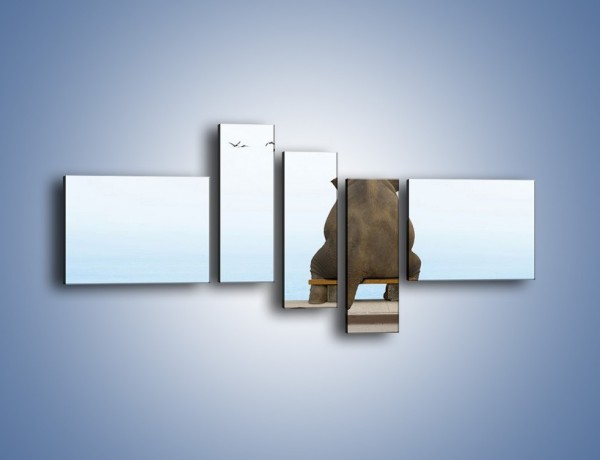 Obraz na płótnie – Przemyślenia słonia w samotności – pięcioczęściowy Z120W5