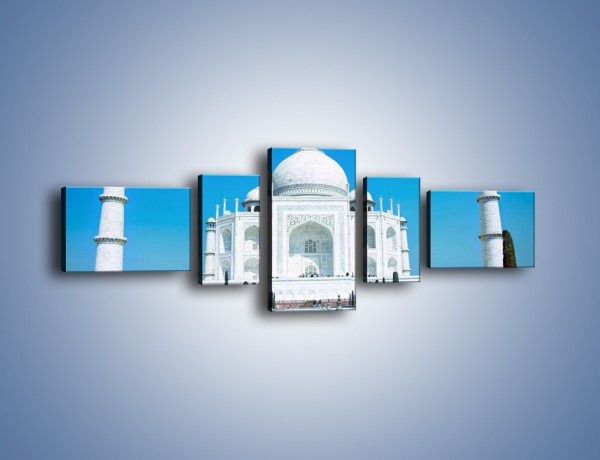 Obraz na płótnie – Taj Mahal pod błękitnym niebem – pięcioczęściowy AM077W6