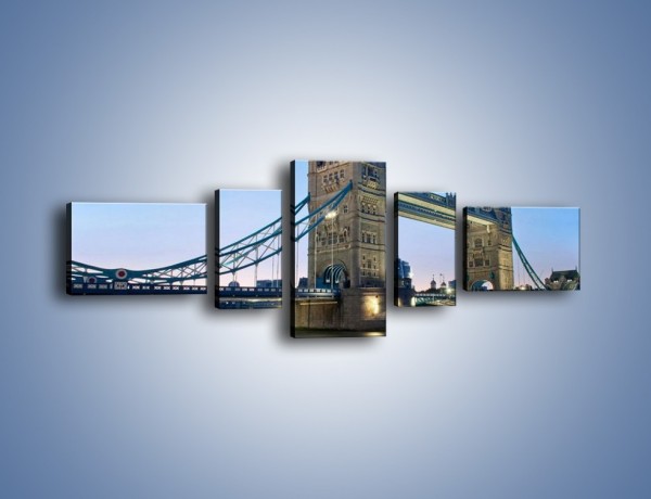 Obraz na płótnie – Tower Bridge o poranku – pięcioczęściowy AM143W6