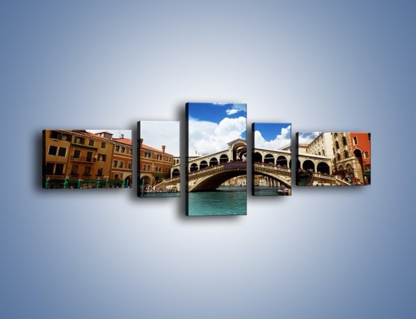 Obraz na płótnie – Most Rialto w Wenecji – pięcioczęściowy AM386W6