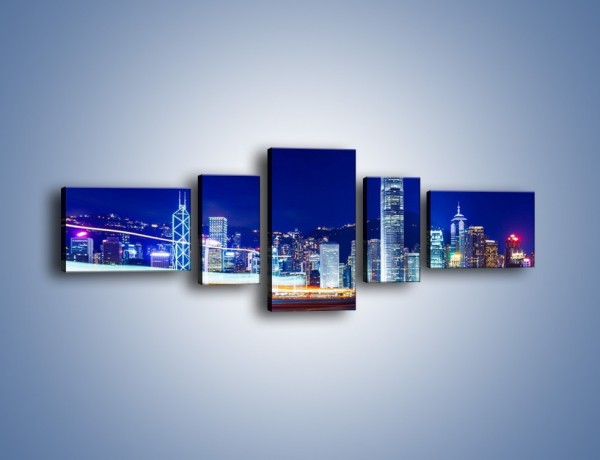 Obraz na płótnie – Panorama Hong Kongu – pięcioczęściowy AM499W6