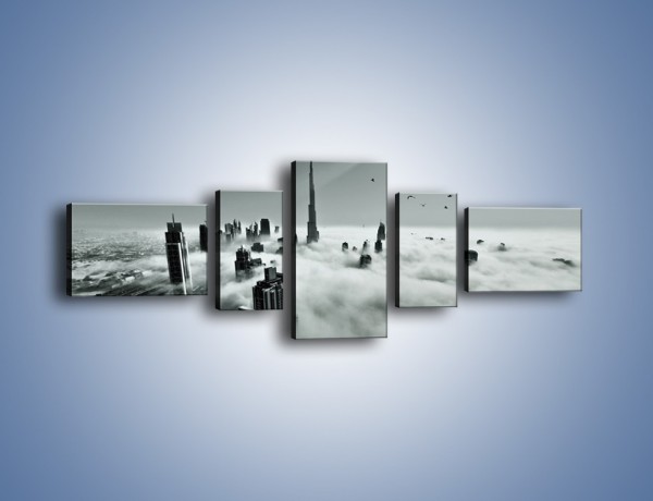 Obraz na płótnie – Centrum Dubaju we mgle – pięcioczęściowy AM502W6