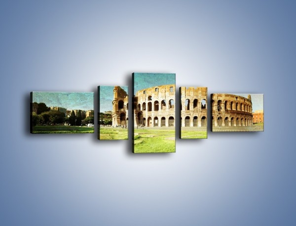 Obraz na płótnie – Koloseum w stylu vintage – pięcioczęściowy AM503W6
