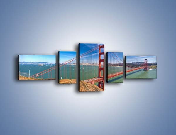 Obraz na płótnie – Most Golden Gate o poranku – pięcioczęściowy AM600W6