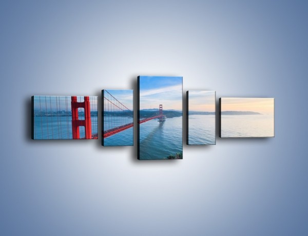 Obraz na płótnie – Most Golden Gate wczesnym rankiem – pięcioczęściowy AM636W6