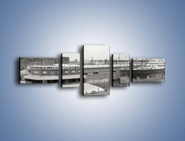 Obraz na płótnie – Amerykańskie doki na początku XX wieku – pięcioczęściowy AM641W6