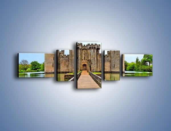 Obraz na płótnie – Zamek Bodiam w Wielkiej Brytanii – pięcioczęściowy AM692W6